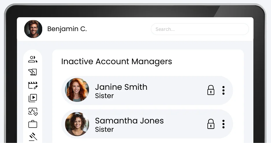 Man on tablet device completing documents